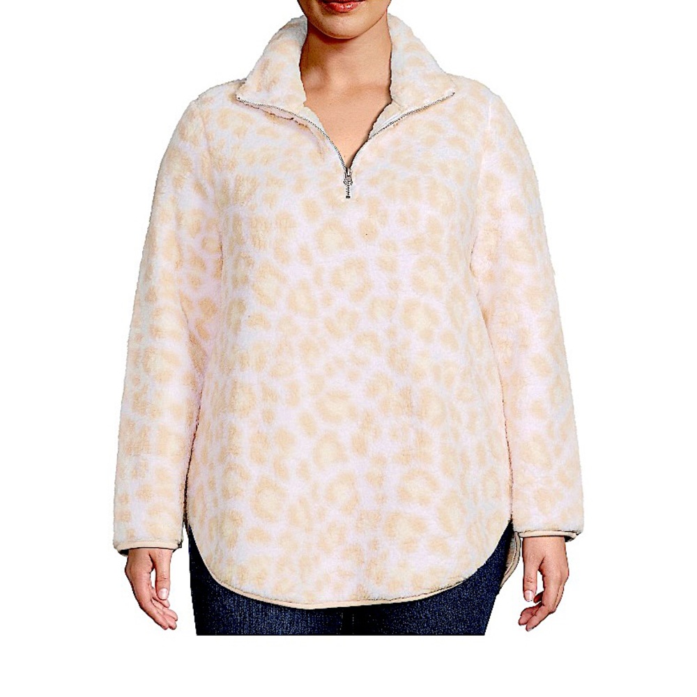 Faux Sherpa quarter zip pullover